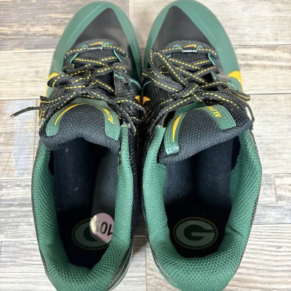 Nike 618055-012 Alpha Pro Low TD Football Cleats Green Bay Packers Men Sz 10.5